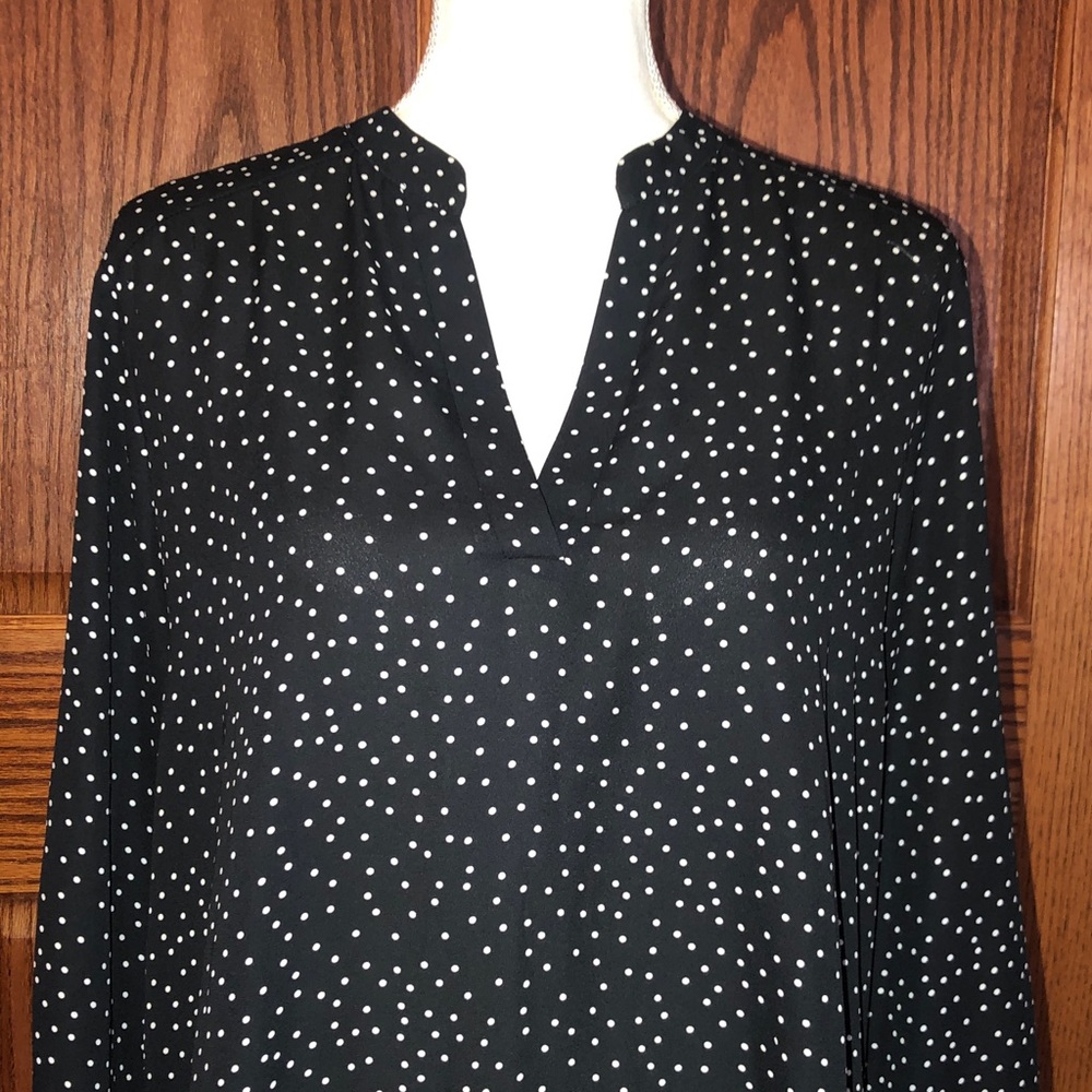Lush Black and White Dotted Blouse - Picture 8 of 11